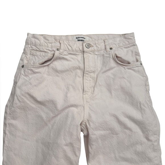 REFORMATION Abby High Rise Straight Leg Jeans Ivory Woman’s Sz 29 - Picture 3 of 8